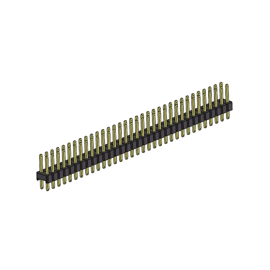 PH2541 排针连接器 Pitch 2.54mm 180° 双排 DIP 单塑排针 L=11.5MM PC 3.0 2X33Pin 黑色 Brass 镀全金G/F