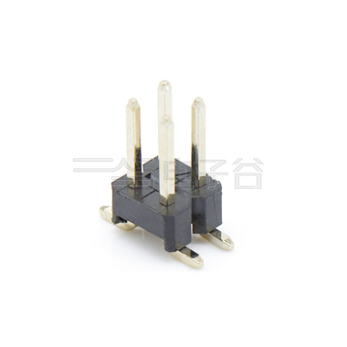 Pitch 2.54mm 180°双排 SMT单塑 排针 2X02Pin 黑色 镀全金G/F