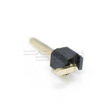 Pitch 2.54mm 180° 单排 单塑排针 1X01Pin 黑色 镀全金G/F