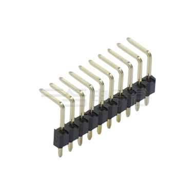 Pitch 2.50mm 90º 单排 DIP 排针 10Pin 黑色 G/F