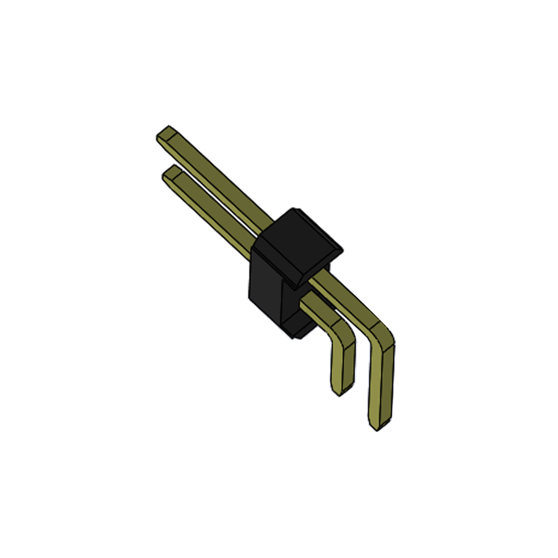 PH2541 排针连接器 Pitch 2.54mm 90° 双排 DIP 单塑排针