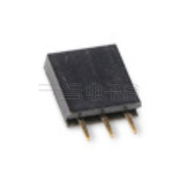 Pitch 1.27mm 180° 单排 DIP 排母 3Pin 黑色 镀全金G/F HF