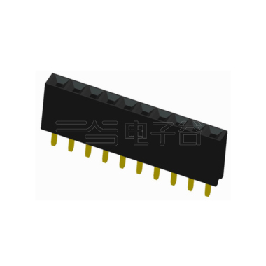 Pitch 2.54mm 180° 单排 DIP Y型排母 H5.7W2.5 PC:3.1 10Pin 黑色 镀全金G/F