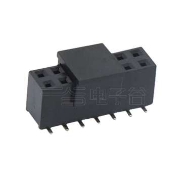 Pitch 2.54mm 180°双排 SMT U型排母2X07Pin 黑色 镀全金G/F
