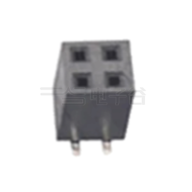 Pitch 2.54mm 180° 双排 SMT U型排母2X02Pin 黑色 镀全金G/F