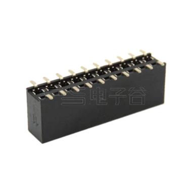 Pitch 2.54mm 180° 双排 SMT U型排母2X10Pin 黑色 镀全金G/F