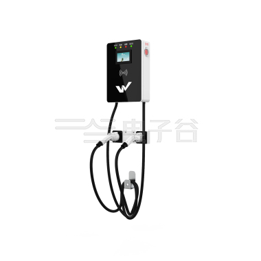 运营版带屏幕14kW单相交流充电桩 LED指示灯 220V 32A 双枪 不含立柱