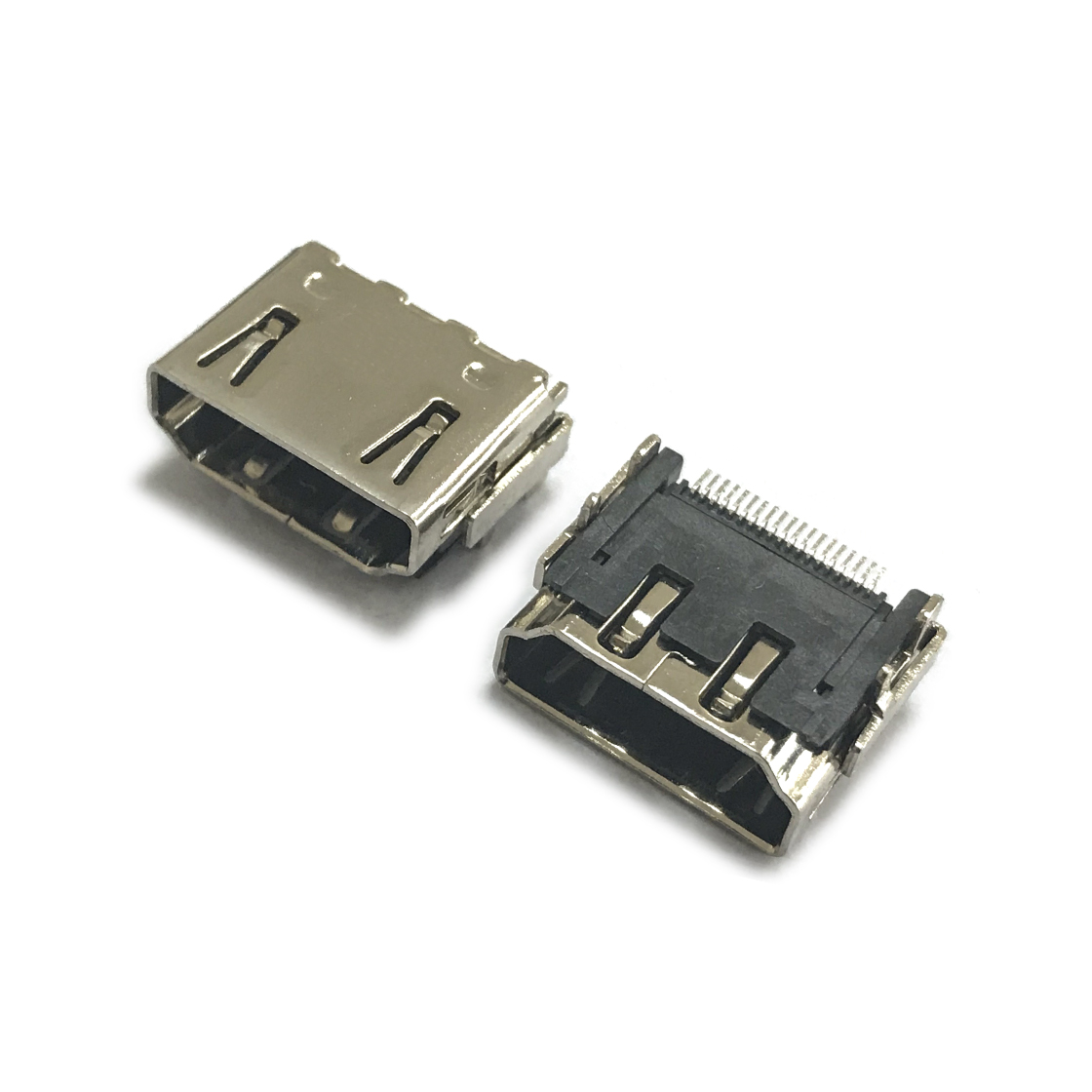 HDMI连接器A TYPE Female 90°SMT L=12.15mm 外壳DIP