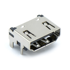 HDMI A TYPE 母头 90°SMT 黑胶 外壳四脚插板