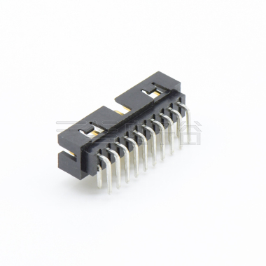 Pitch 2.0mm 简牛 塑高6.4 90度 带窗口 2X10Pin 黑色 镀全金G/F