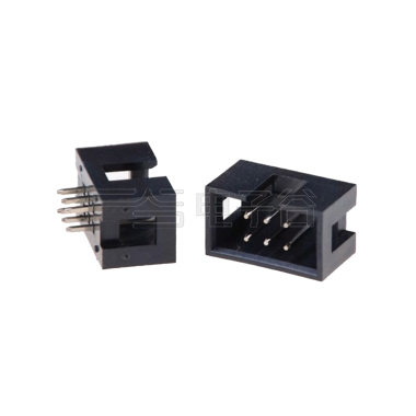 Pitch 2.54mm 180° 双排 DIP 简牛 PC:3.3MM 2X03Pin 黑色 镀全金G/F
