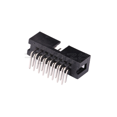 Pitch 2.54mm 90° 双排 DIP 简牛 PC:3.0MM 2X08Pin 黑色 镀全金G/F