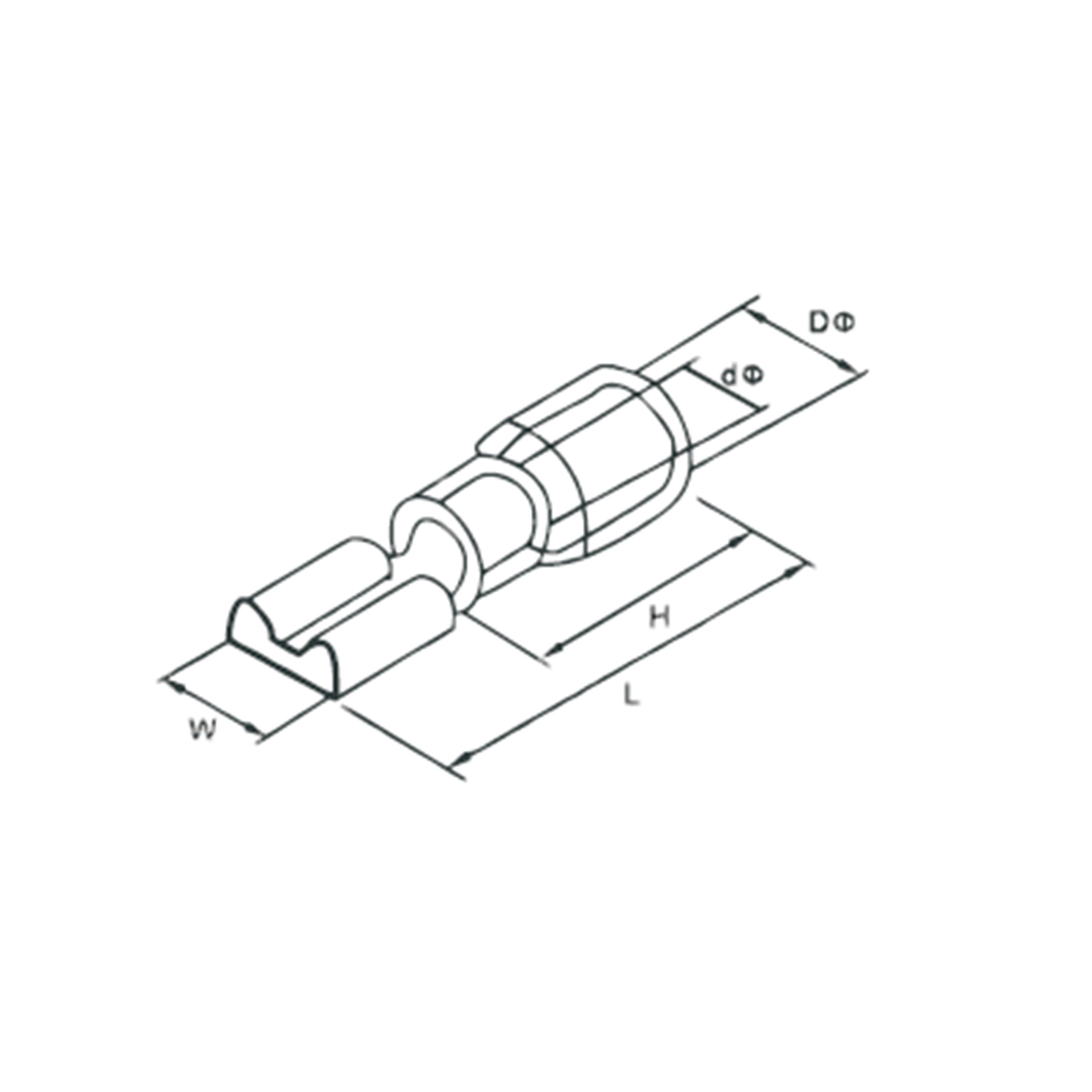 尼龙半绝缘母插片连续端子 FDDN1.25-187(5)  接线0.5-1.5mm²