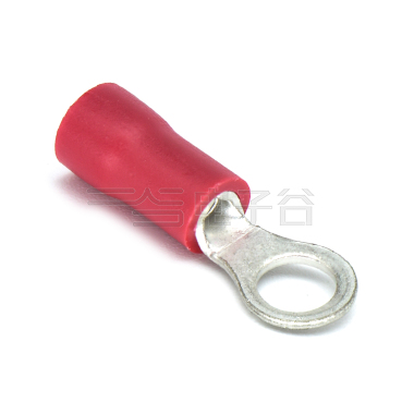 PVC绝缘O形端子 孔径M3.2 压接线径0.5-1.5mm²(22-16AWG) 红色