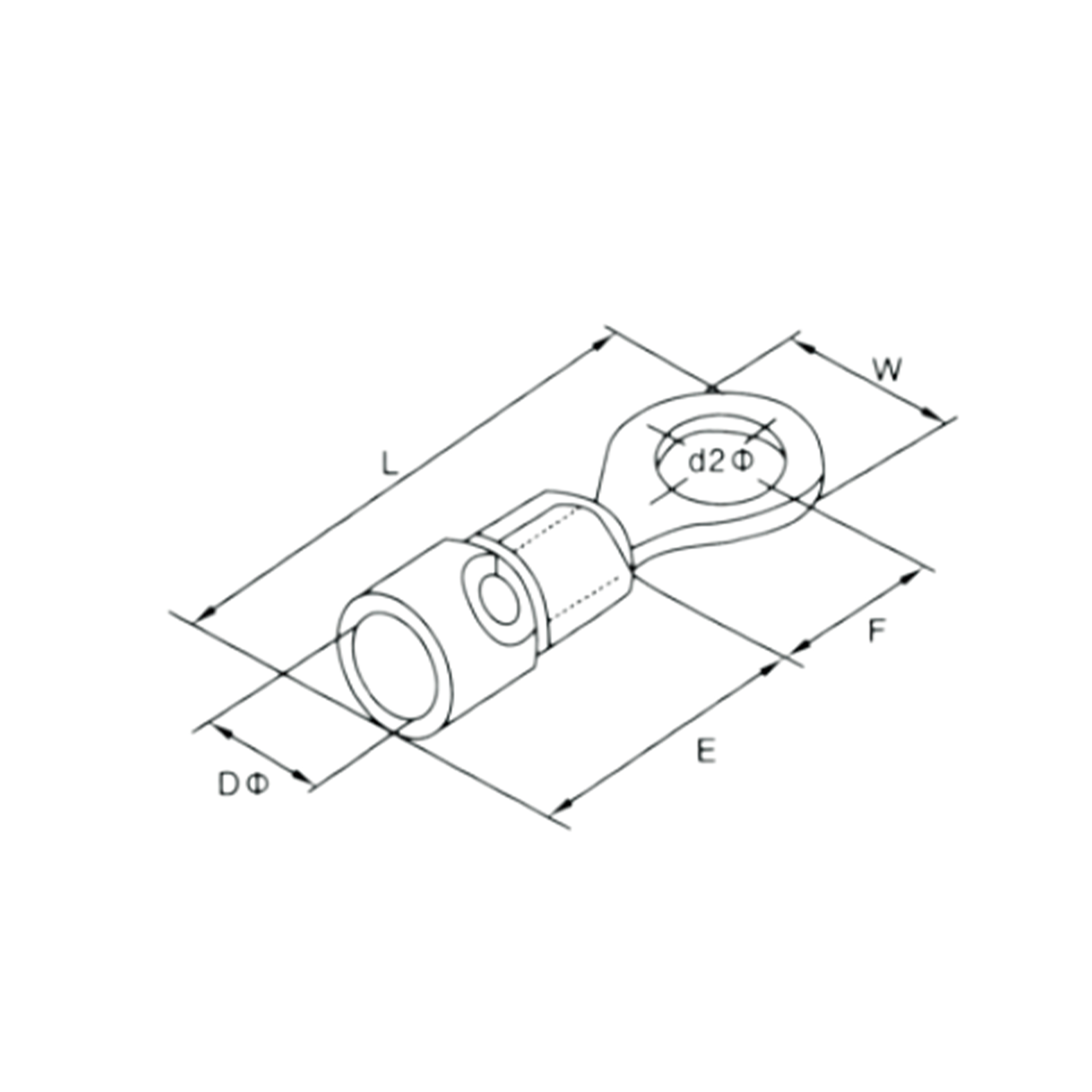 尼龙绝缘O形连续端子 RVN5.5-4S 接线4.0-6.0mm²（12-10AWG) 黄色