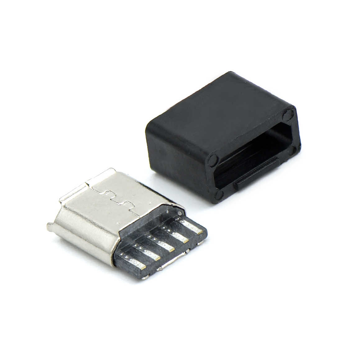 USB连接器Micro USB 5P/F B Type 焊线式+护套
