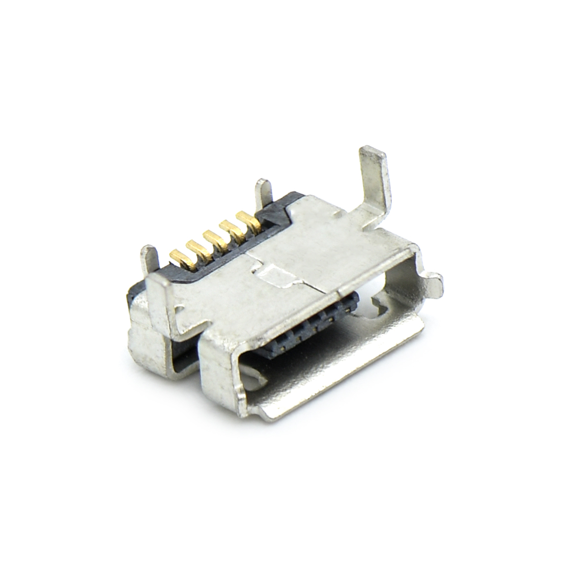 USB连接器Micro USB 5P/F AB Type 牛角内1.8(8.35*4.45)mm无柱 T=0.3