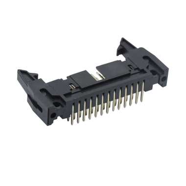 EJ2553 牛角连接器 Pitch 2.54mm 90° 双排 DIP 牛角 PC:3.8MM 2X13P 黑色 镀全金G/F