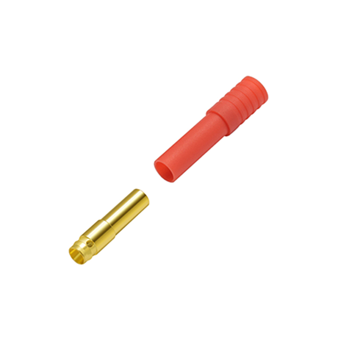 电池连接器4.0mm带红色单拼护套香蕉公插头