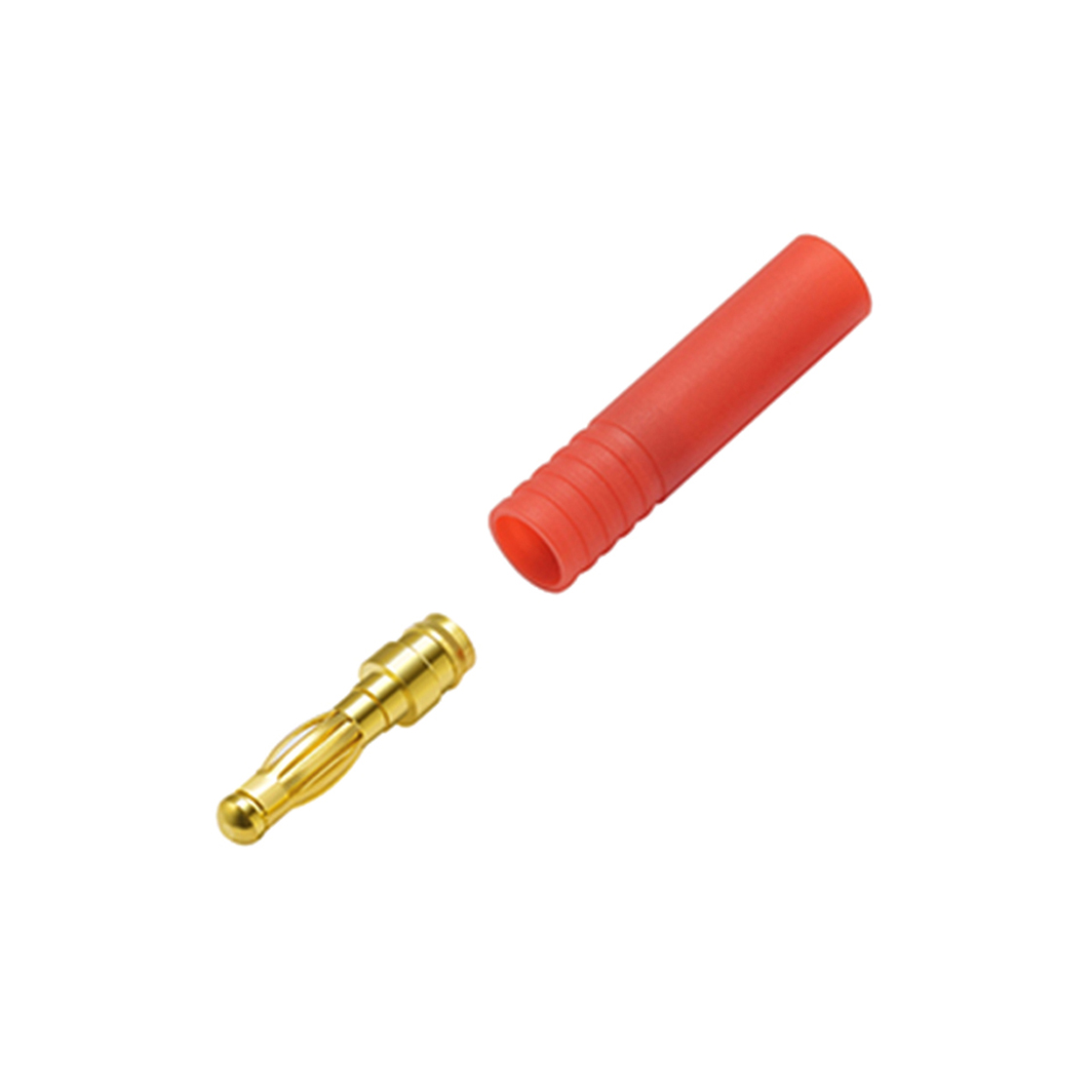 电池连接器4.0mm带红色单拼护套香蕉母插头