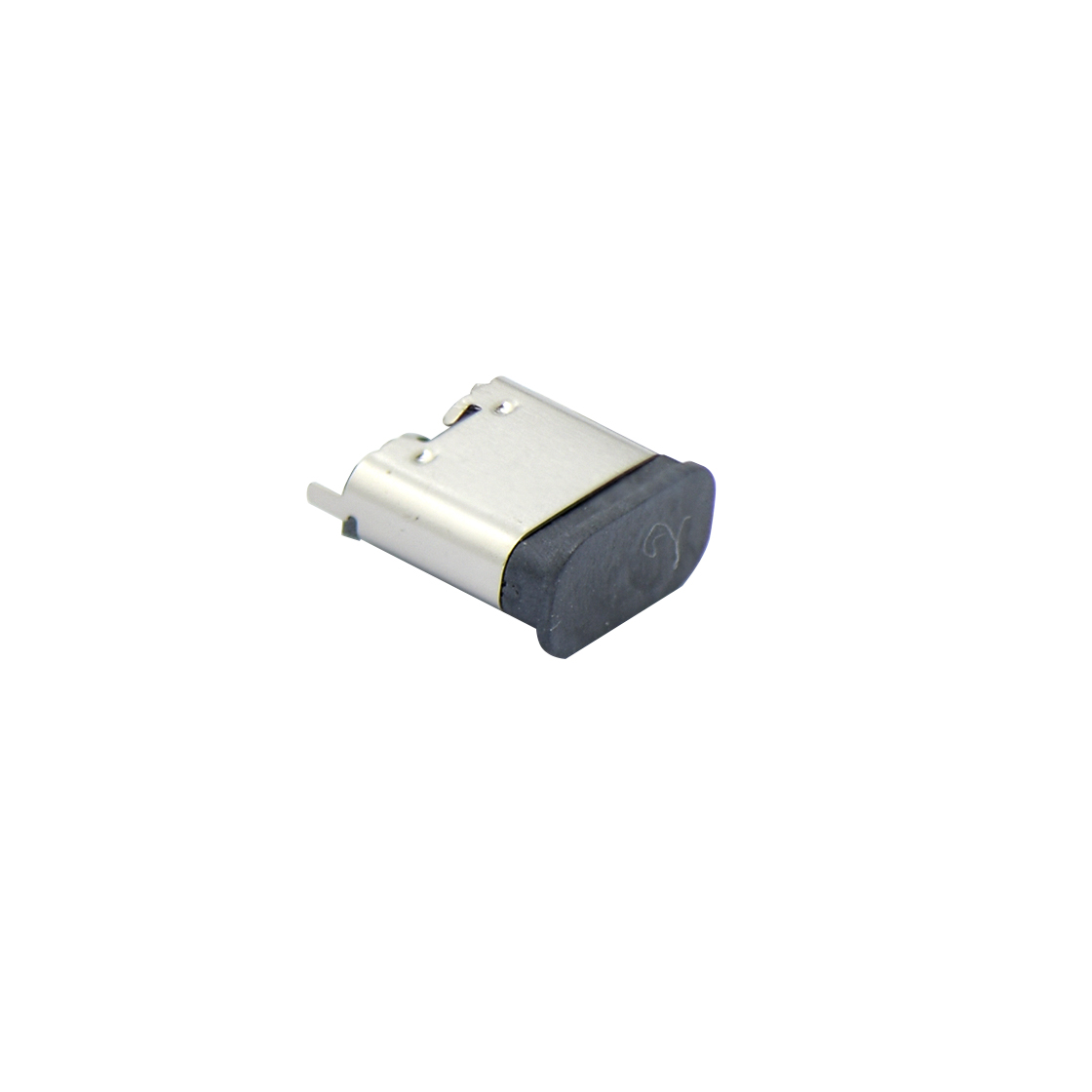 USB连接器Type-C 6P/F 立贴 外壳两脚插板 脚高1.2mm 短体L=6.5mm 无弹