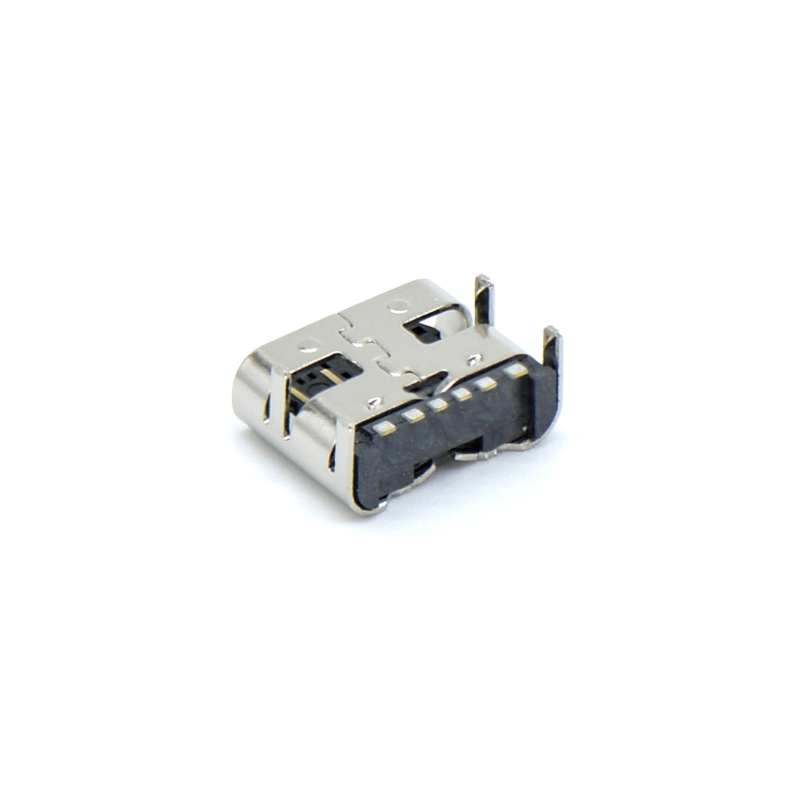 USB连接器Type-C 6P/F SMT 贴板式 外壳四脚插板 L=6.8mm 无弹