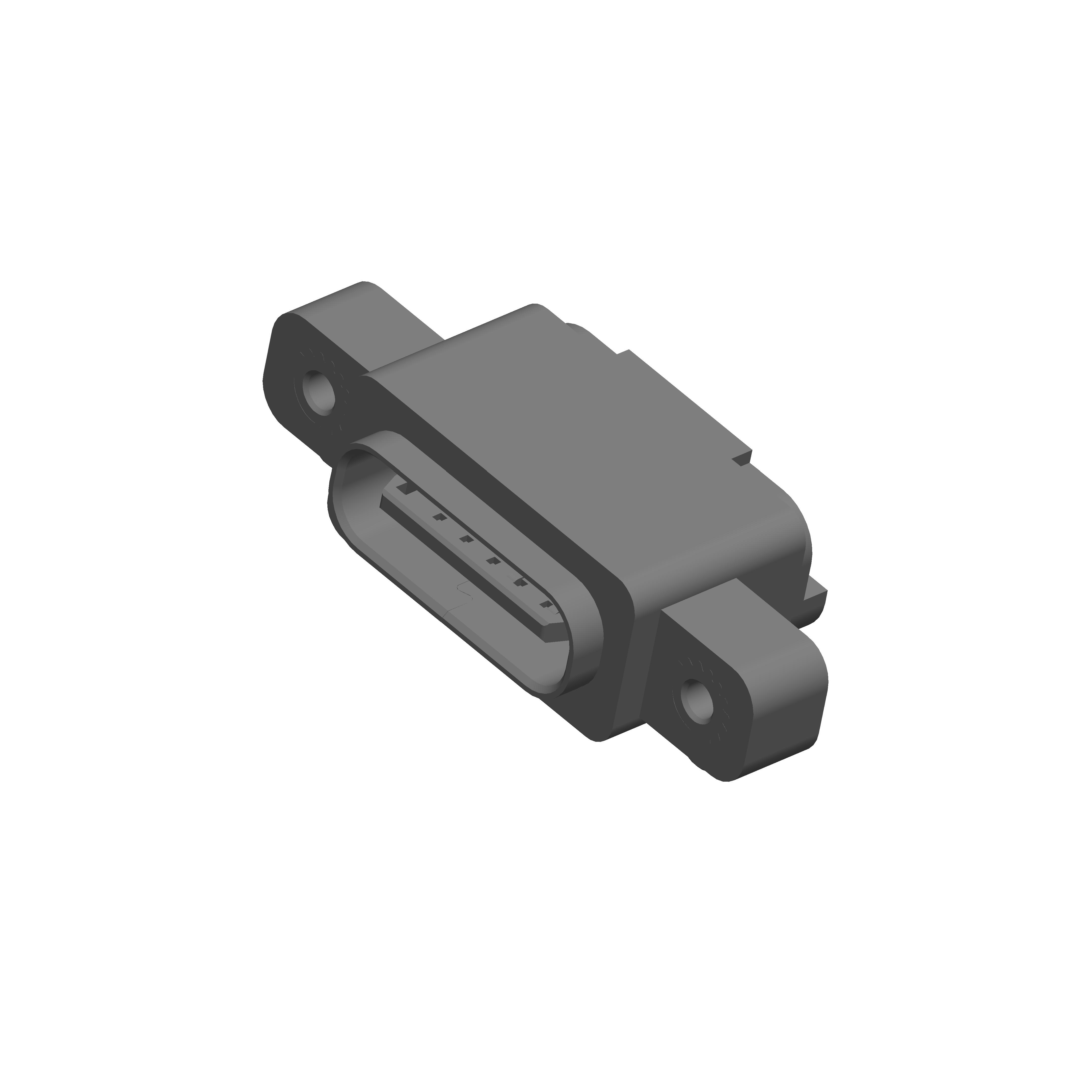 USB连接器Type-C 6P/F SMT 沉板式0.8mm 带螺母防水型