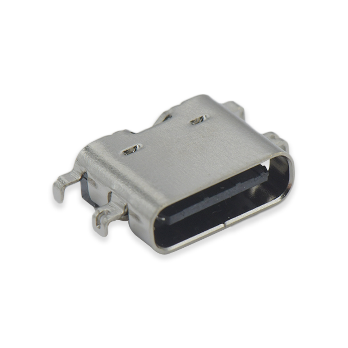 USB连接器TYPE C 6P/F SMT沉板式1.58mm 四脚插板 两脚中心距11.15mm L=6.8mm