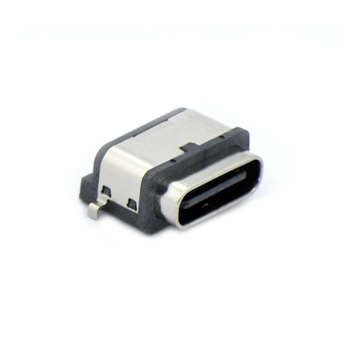 USB连接器Type-C 6P/F SMT 沉板式0.6mm 外壳两脚插板 防水型
