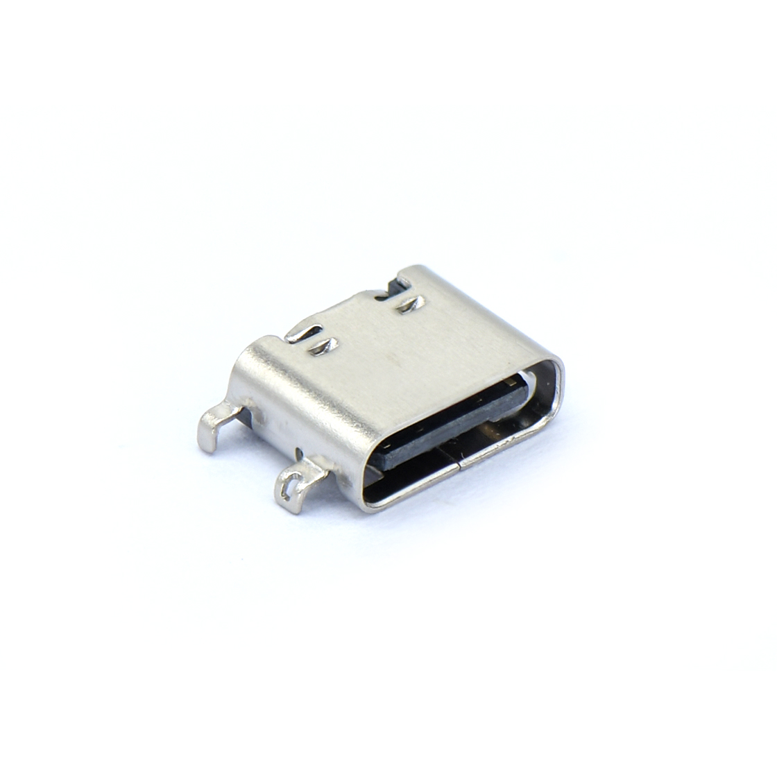 USB连接器TYPE C 16P/F SMT 沉板式0.8mm 外壳四脚插板 短体L=6.5mm 无弹