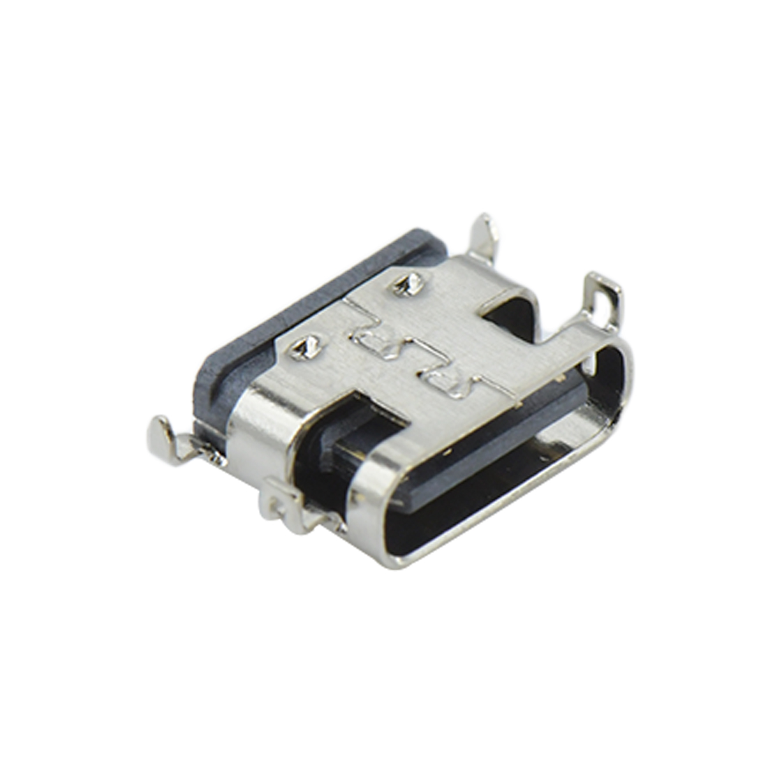 USB连接器TYPE C 16P/F SMT沉板式1.6mm 四脚插板 两脚中心距11.25mm L=6.5mm