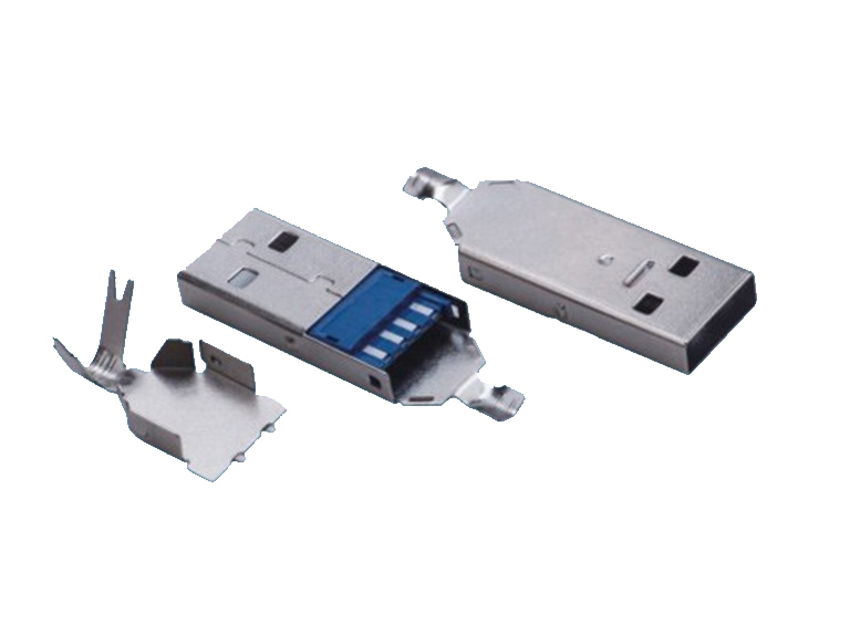 USB连接器USB3.0 AM 焊线式 三件套 L=36.5mm（OD=5.5mm)