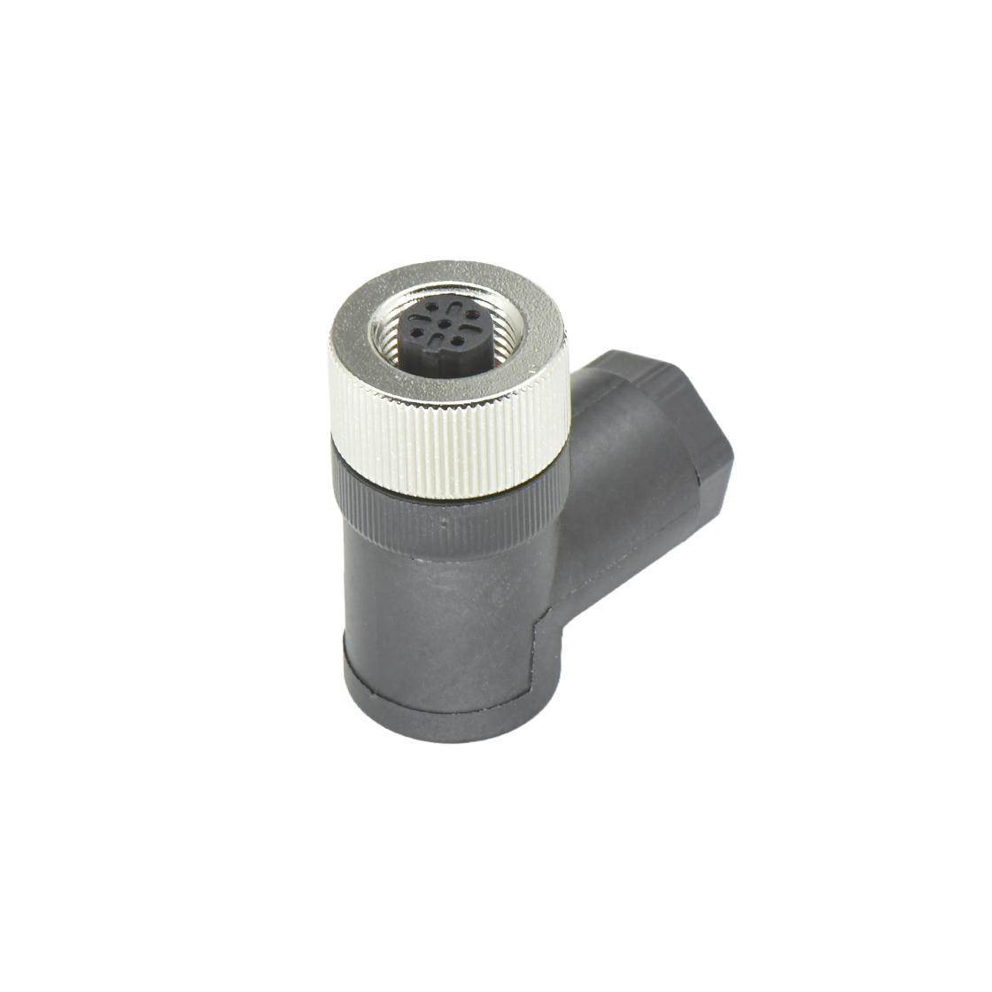 M12组装式半金属塑胶系列 母弯头 5芯 B编码 螺钉压接 线径PG9