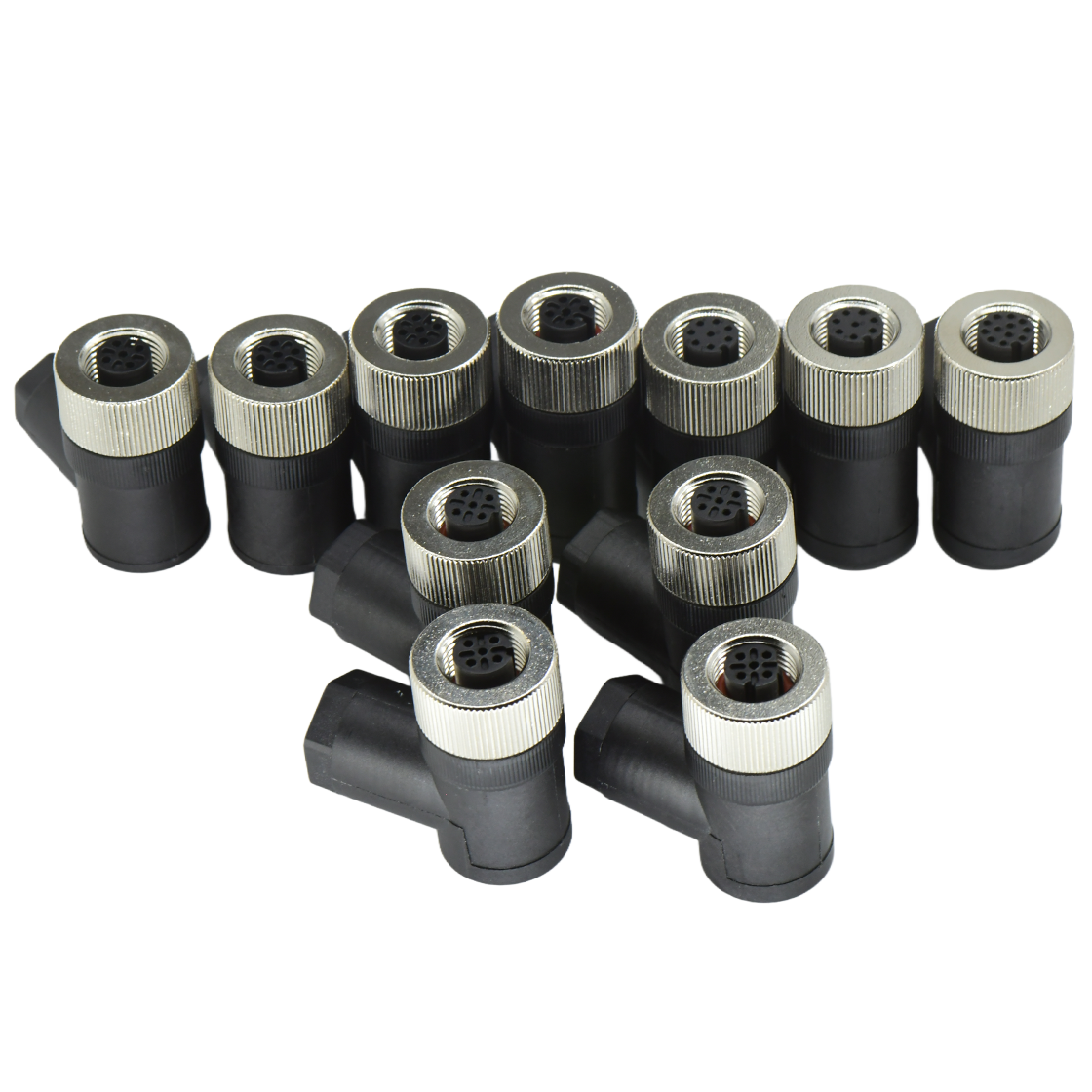 M12组装式半金属塑胶系列 母弯头 ABD编码 螺钉压接 线径PG9