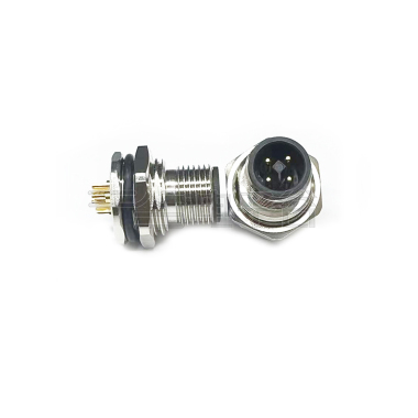 M12防水连接器 T编码 3芯 PCB式公头 前锁面板式M16.PG9 SW17T-24.5L