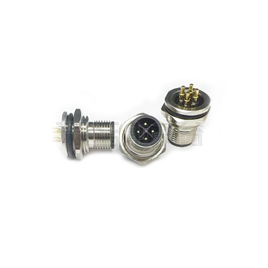M12防水连接器 S编码 3PIN 线端公头 前锁面板式M16.PG9 SW17T