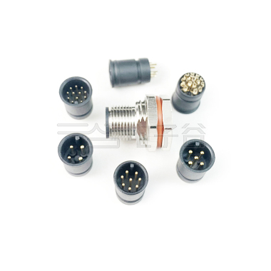M12防水连接器 A编码 2PIN 线端公头 前锁面板式M16.PG9 SW17T后灌胶