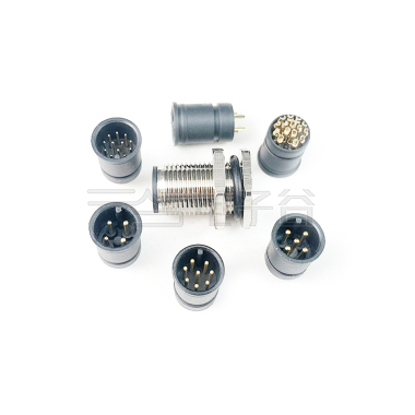 M12防水连接器 D编码 4PIN 线端公头 前锁面板式M12 SW15T后灌胶