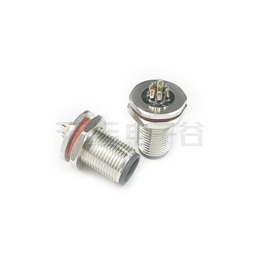 M12防水连接器 B编码 5PIN 线端公头 前锁面板式M12 SW15T