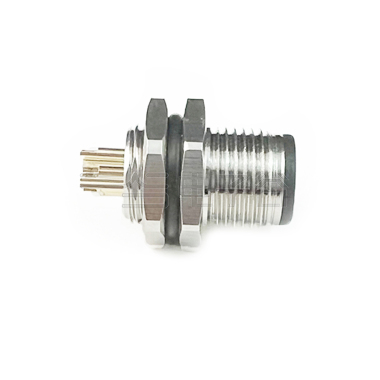 M12防水连接器 D编码 4PIN 线端公头 后锁面板式M12 SW15T