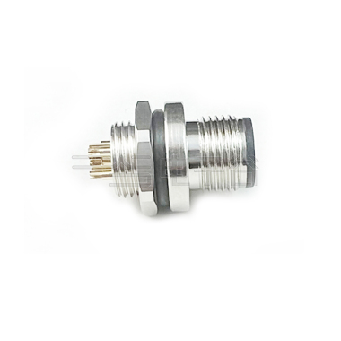 M12防水连接器 A编码 12PIN 线端公头 后锁面板式M12 F15T