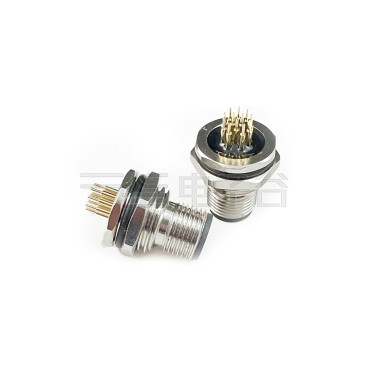 M12防水连接器 D编码 4PIN 板端公头 前锁面板式M16.PG9 SW17T-26.1L