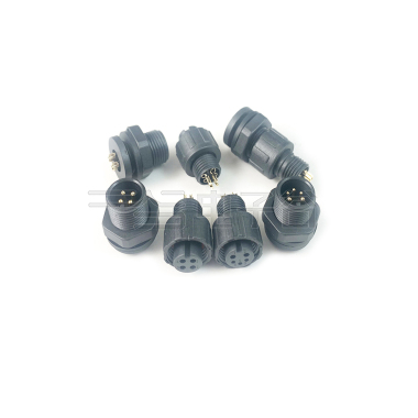 M12防水连接器 Y编码 2PIN 板端公头 前锁面板式Y-CJ款