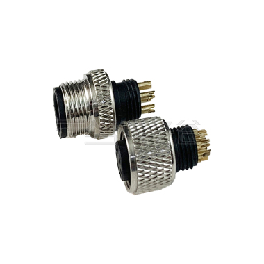 M12防水连接器 B编码 2PIN 线端公头 B款+11.8L双网纹螺丝