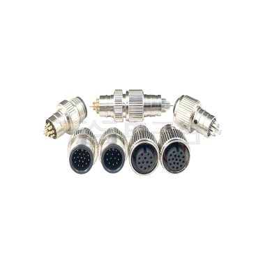 M12防水连接器 A编码 12芯 焊线式公头 屏蔽款+10.8L直纹螺丝
