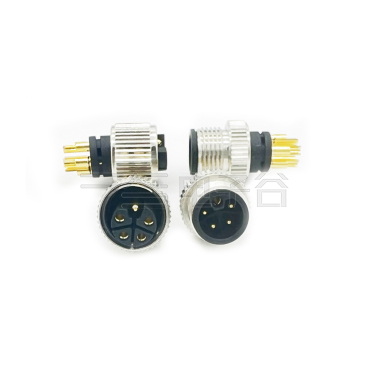 M12防水连接器 L编码 3PIN 线端公头 L-CODE+11.8L双网纹螺丝