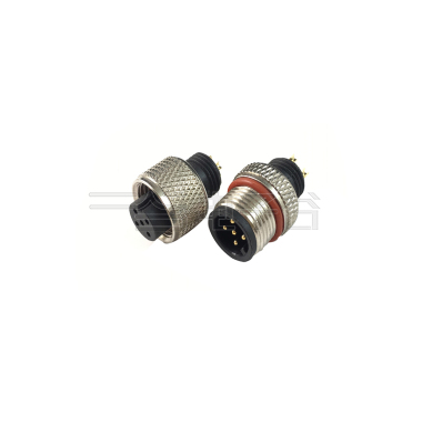 M12防水连接器 D编码 4PIN 线端公头 B款+12.4L网纹螺丝
