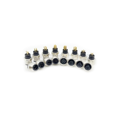 M12防水连接器 C编码 6PIN 线端公头 C-CODE+11.8L双网纹螺丝
