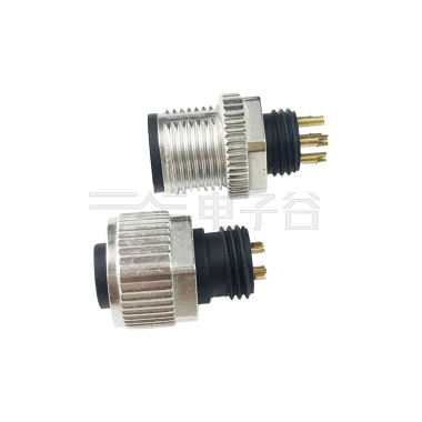 M12防水连接器 A编码 12PIN 线端母头 B款+10.5L防振动六角螺母