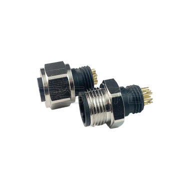 M12防水连接器 A编码 6PIN 线端母头 B款+10.4L六角螺母